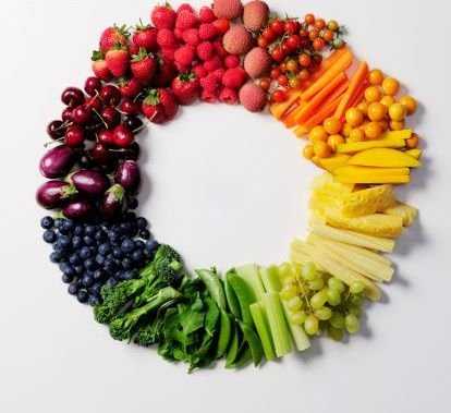106 cerchio colorato di frutta e verdura